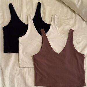 Abercrombie & Fitch Black, White, and Brown Tank Tops